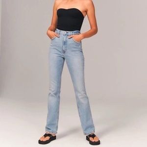 Abercrombie & Fitch Light Wash Vintage 70s Ultra High Rise Flare Jeans